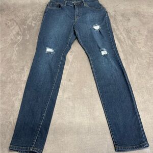 American Bazi Women's Skinny Jeans high rise size 11 distressed - Dark Blue